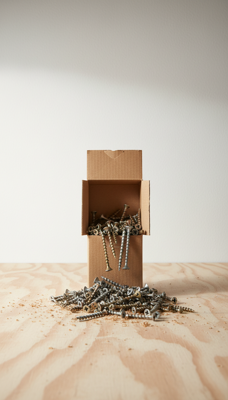 Hardened steel wood screw assortment pack